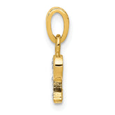 14K & Rhodium Polished .01ct Diamond Initial P Charm